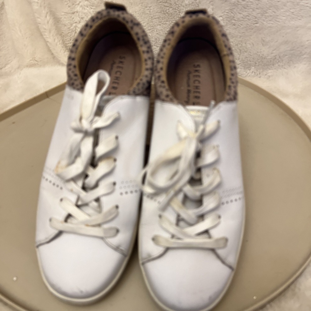 Skechers Street Women Moda-Clean Street Fashion Sneaker White Leopard 10 73487
